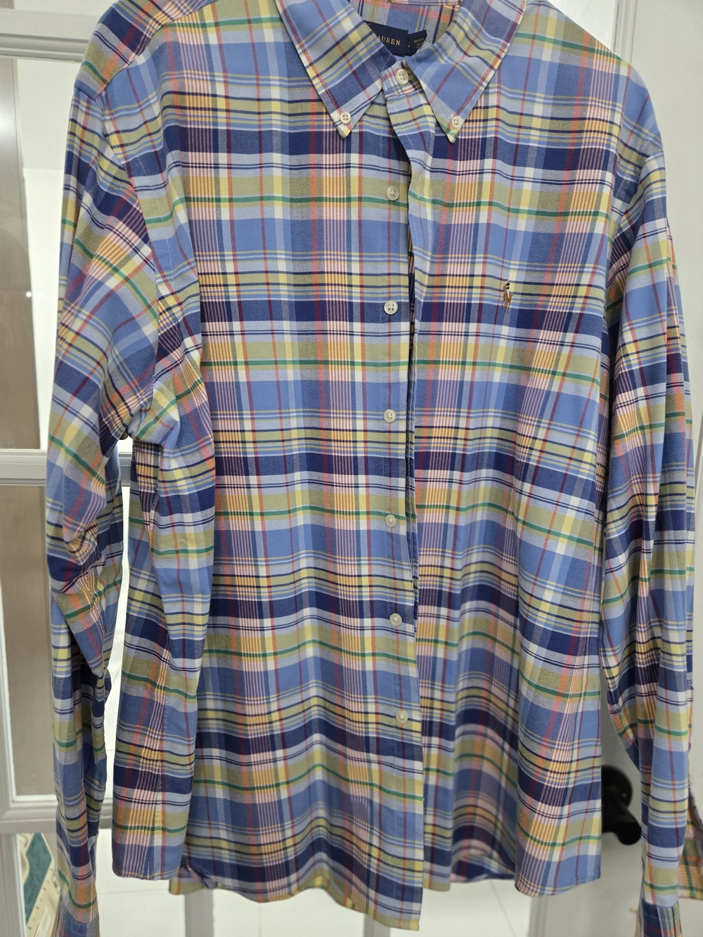 Ralph Lauren Multicolor Blue Plaid Button-Down Dress Shirt